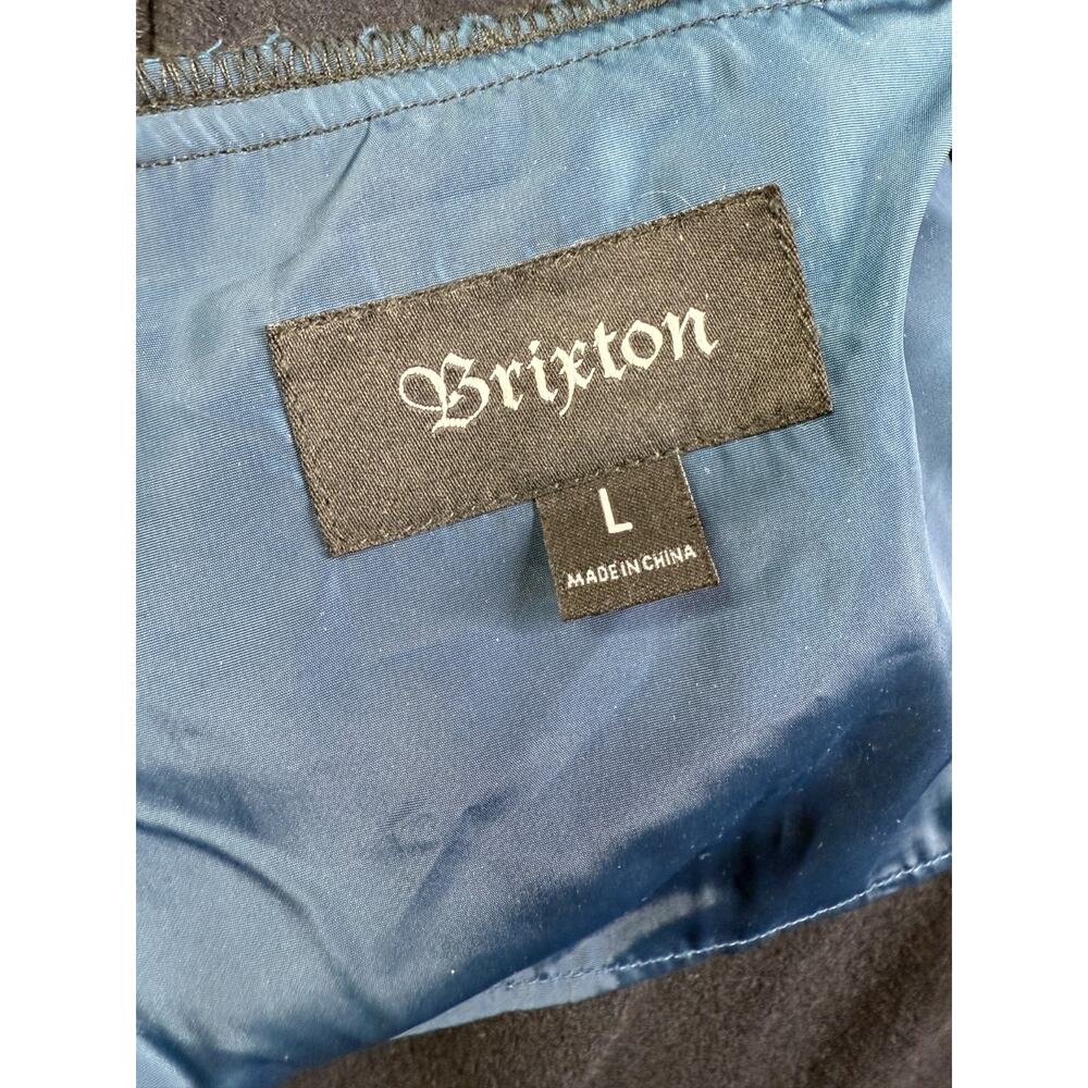 Brixton Wool Blend Jacket Coat Button Up Hooded Shacket Navy Blue Mens L - Picture 3 of 9